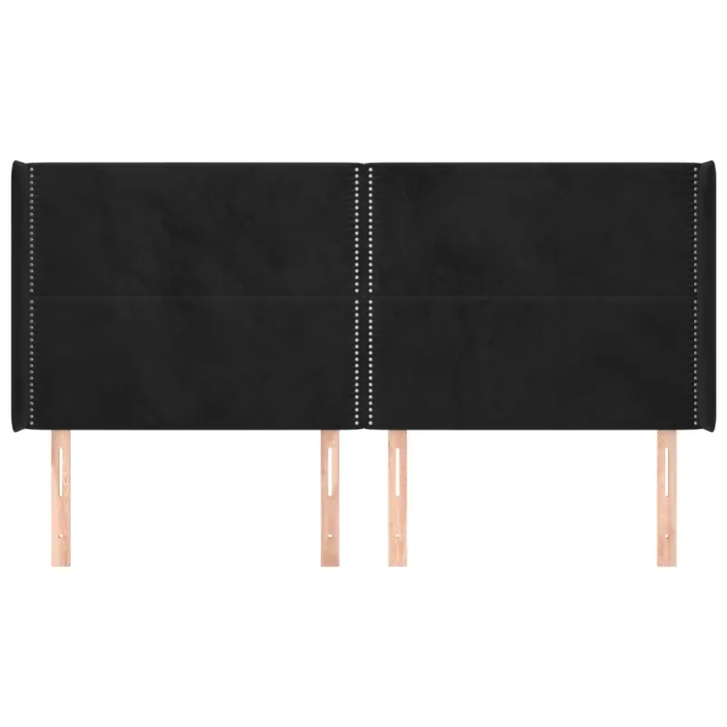 Galvūgalis su auselėmis, juodos, 203x16x118/128cm, aksomas