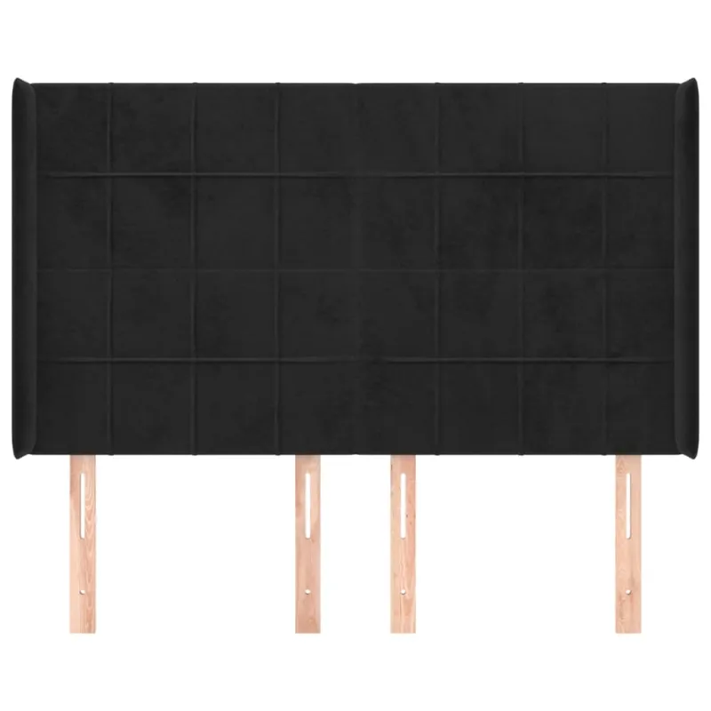 Galvūgalis su auselėmis, juodos, 147x16x118/128cm, aksomas
