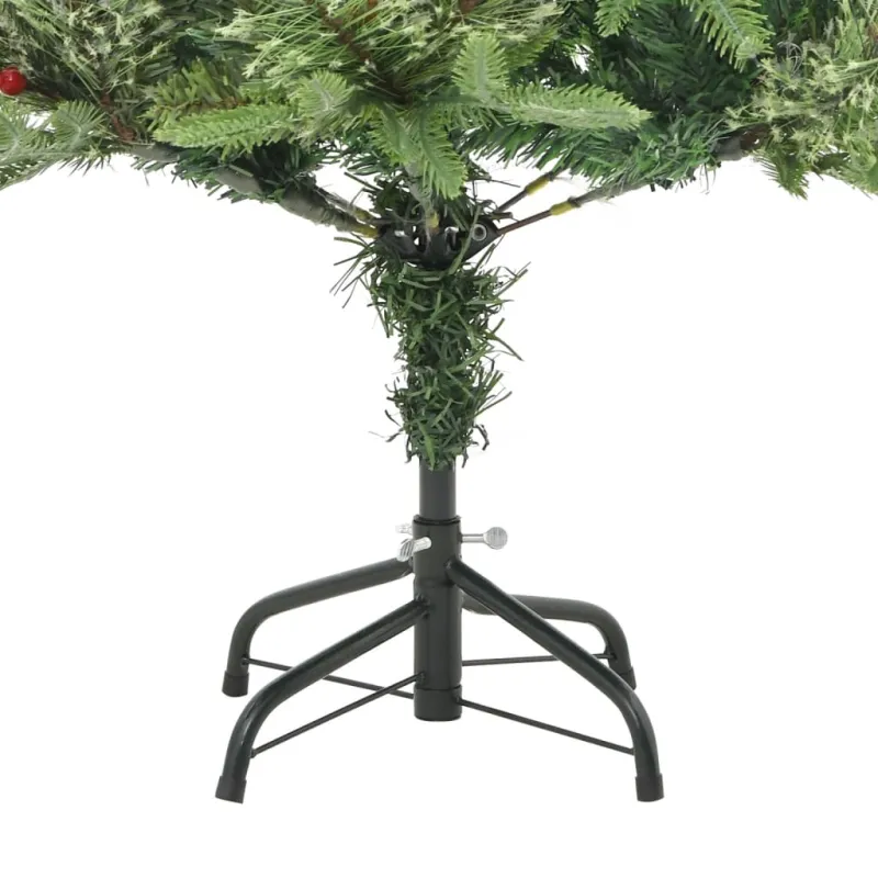 Kalėdų eglutė su pušies kankorėžiais, žalia, 120cm, PVC su PE