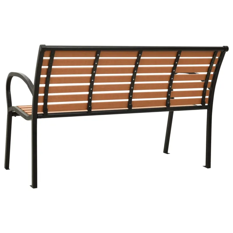 Sodo suoliukas, juodos ir rudos spalvos, 116cm, plienas ir WPC