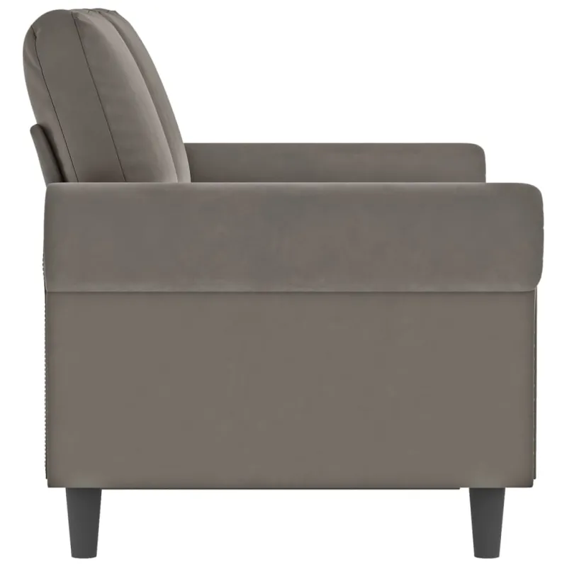 Dvivietė sofa, šviesiai pilkos spalvos, 120cm, aksomas