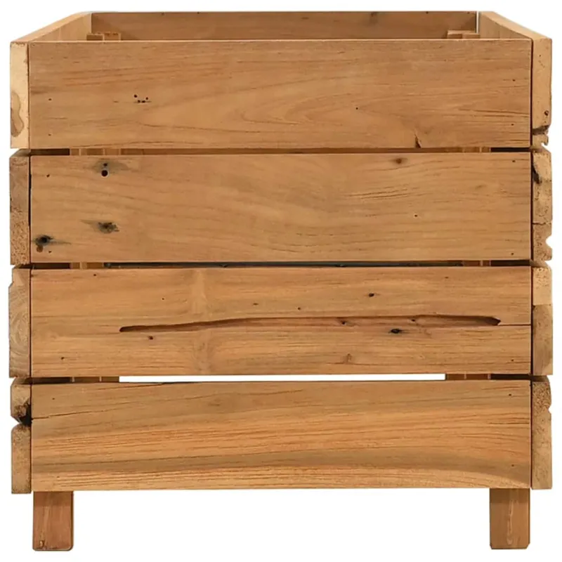 Aukštas lovelis, 100x40x38cm, perdirbtas tikmedis ir plienas