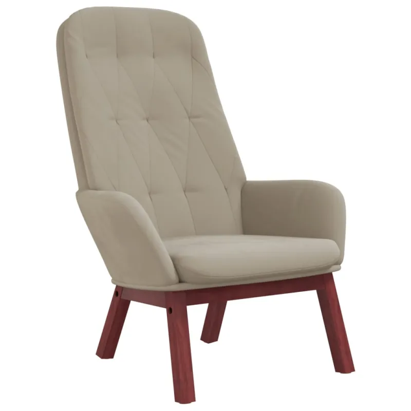 Poilsio kėdė su pakoja, šviesiai pilkos spalvos, aksomas