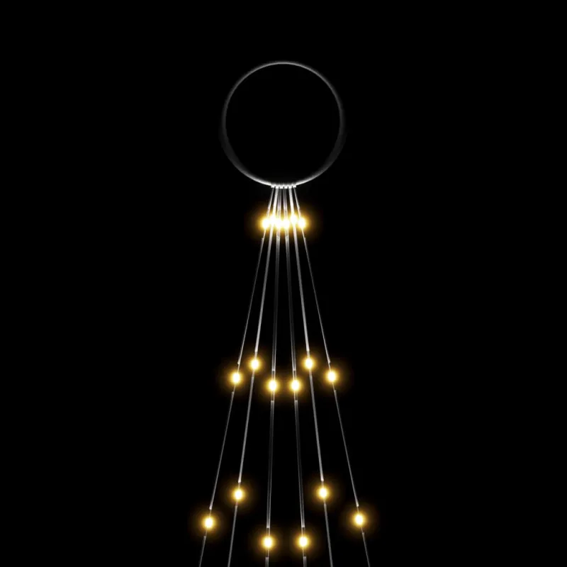 Kalėdų eglutė ant vėliavos stiebo, 180cm, 108 šiltos baltos LED
