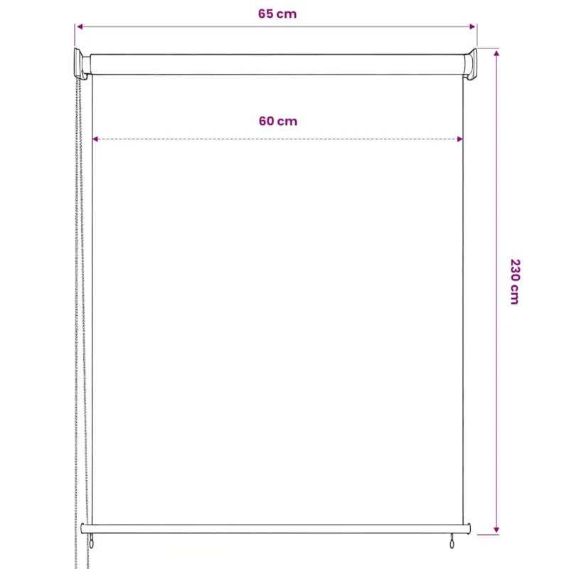 Lauko roletas, antracito spalvos, 60x230cm