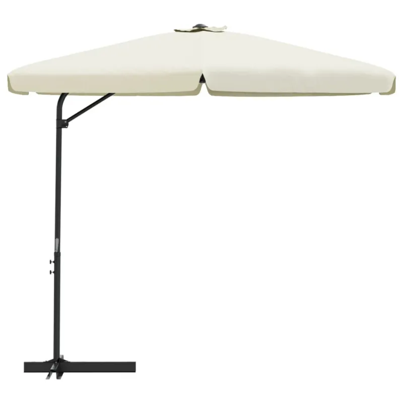 Lauko skėtis nuo saulės su plieniniu stulpu, smėlio, 300cm