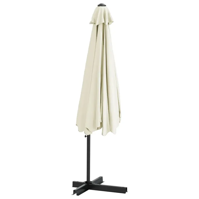 Lauko skėtis nuo saulės su plieniniu stulpu, smėlio, 300cm