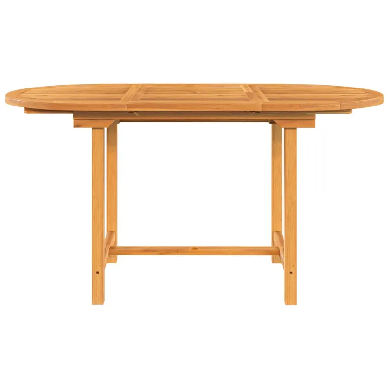 Säänkestävä puutarhapöytä, 110–160x80x75 cm, tikin massiivipuu