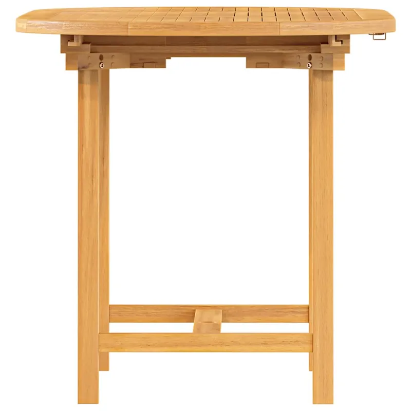 Säänkestävä puutarhapöytä, 110–160x80x75 cm, tikin massiivipuu
