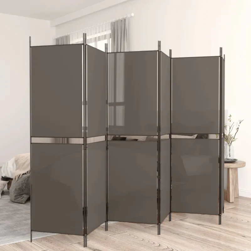 Kambario pertvara, 6 dalių, antracito, 300x220cm, audinys
