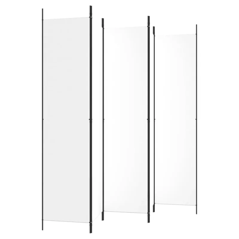 Kambario pertvara, 5 dalių, baltos spalvos, 250x220cm, audinys
