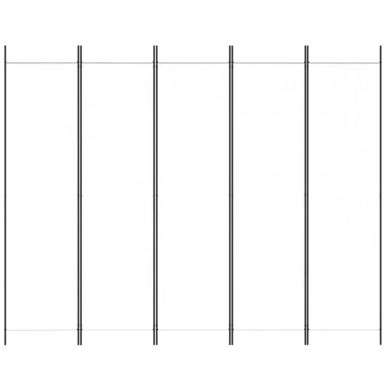 Kambario pertvara, 5 dalių, baltos spalvos, 250x200cm, audinys