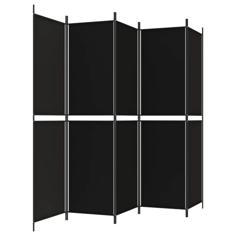 Kambario pertvara, 5 dalių, juodos spalvos, 250x200cm, audinys