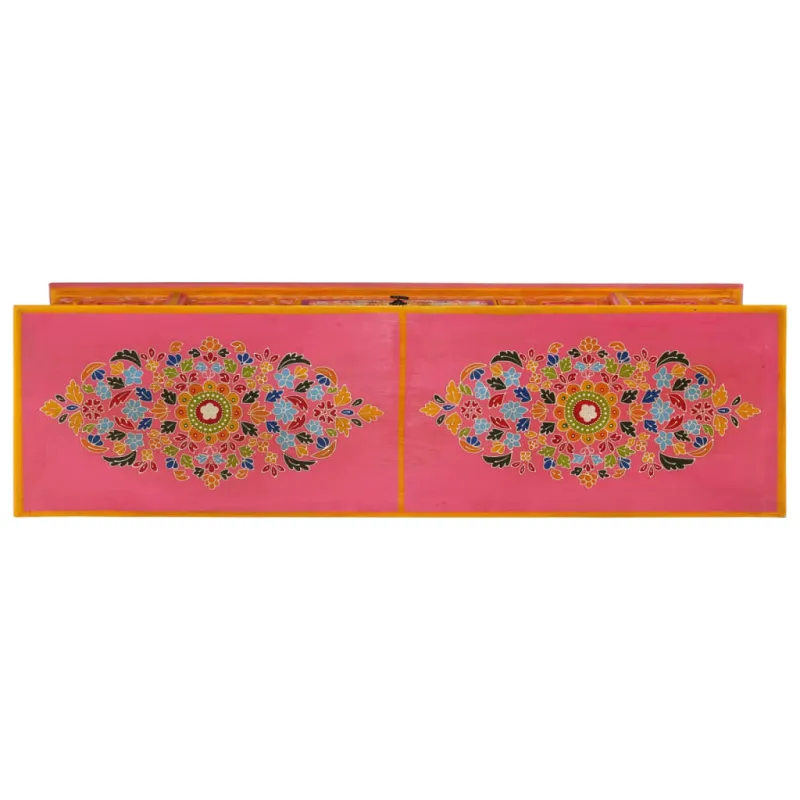 Televizoriaus spintelė, rožinė, 110x30x40cm, mango masyvas