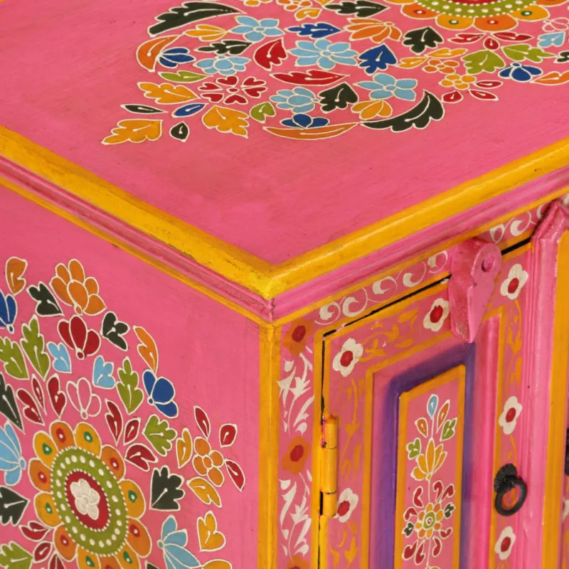 Televizoriaus spintelė, rožinė, 110x30x40cm, mango masyvas