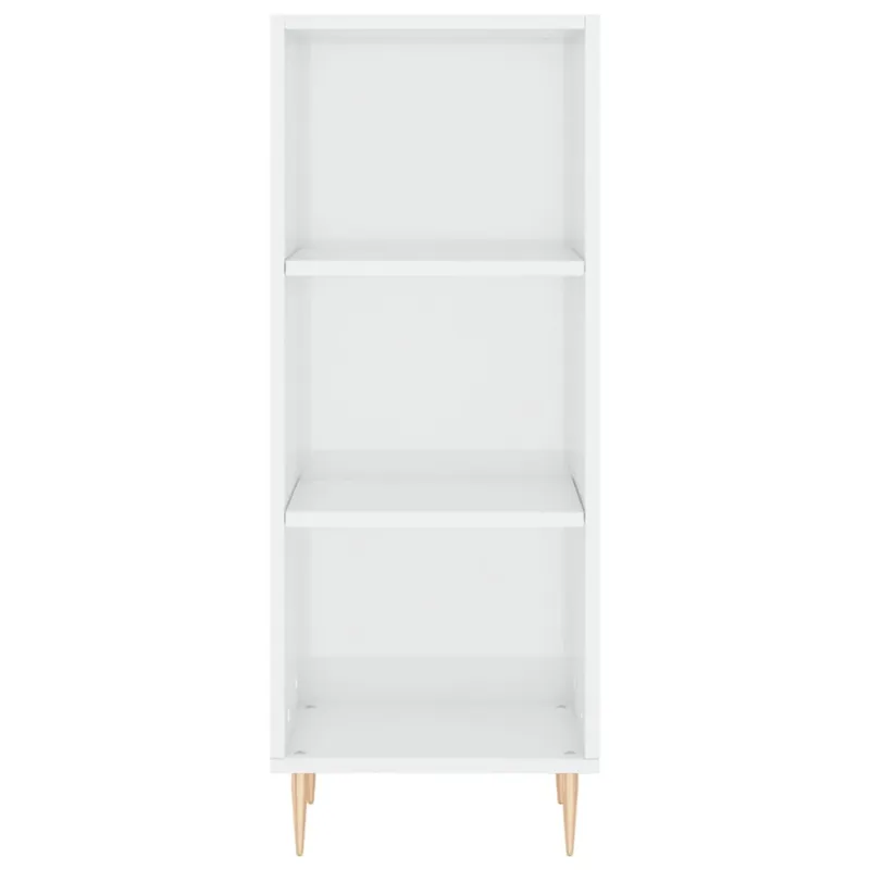 Šoninė spintelė, balta, 34,5x32,5x90cm, mediena, blizgi