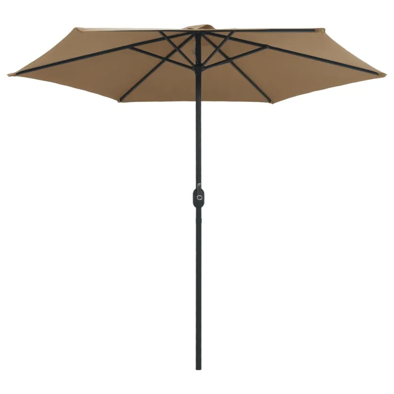 Sodo skėtis nuo saulės su aliuminio stulpu, taupe, 270x246cm