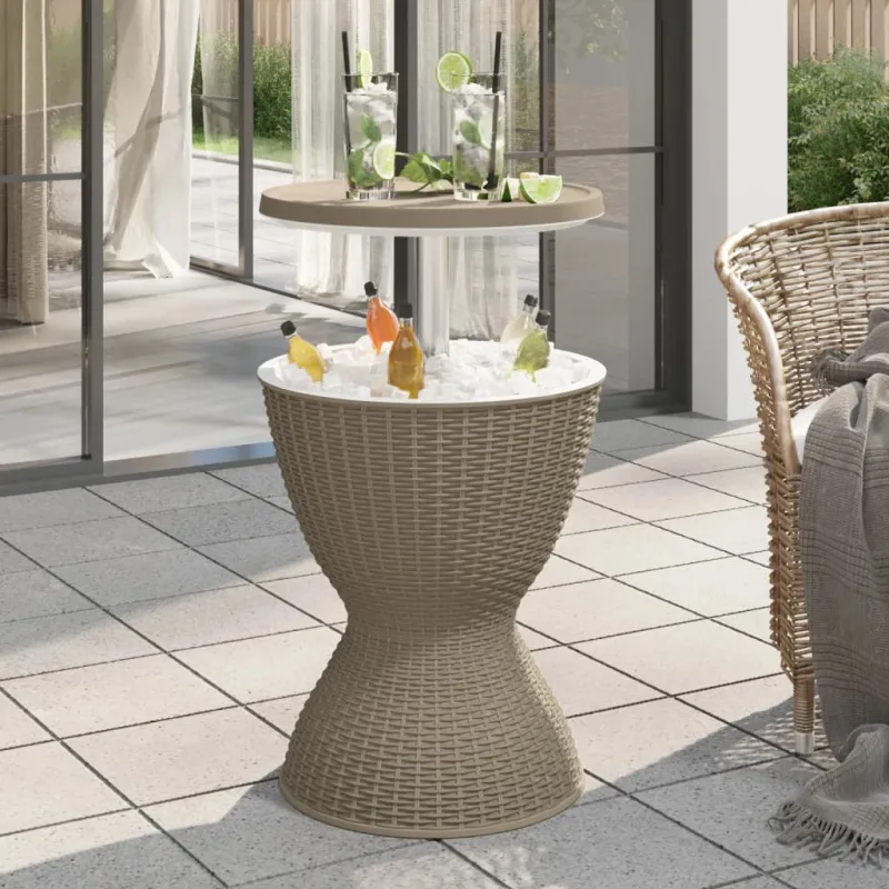 3-in-1 Pöytätaso jääkaapilla, vaaleanruskea, polypropyleeni