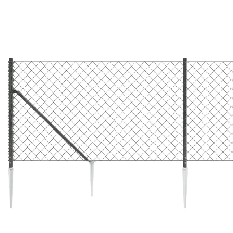 Tinklinė tvora su smaigais, antracito spalvos, 1x25m