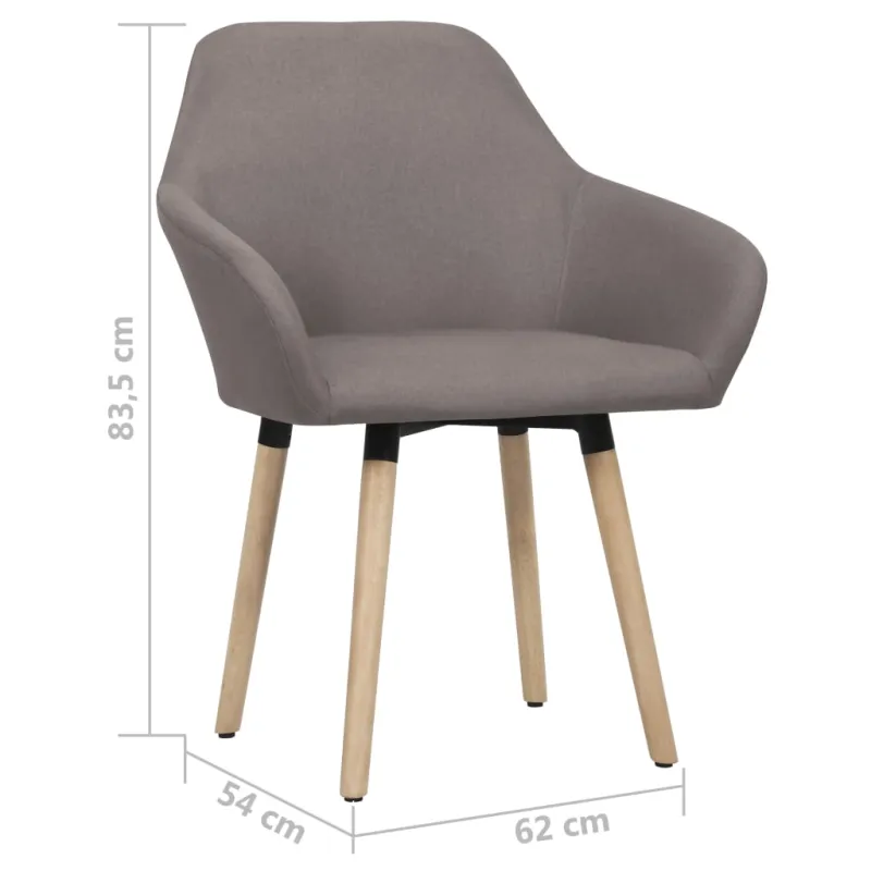 Valgomojo kėdės, 2vnt., taupe spalvos, audinys