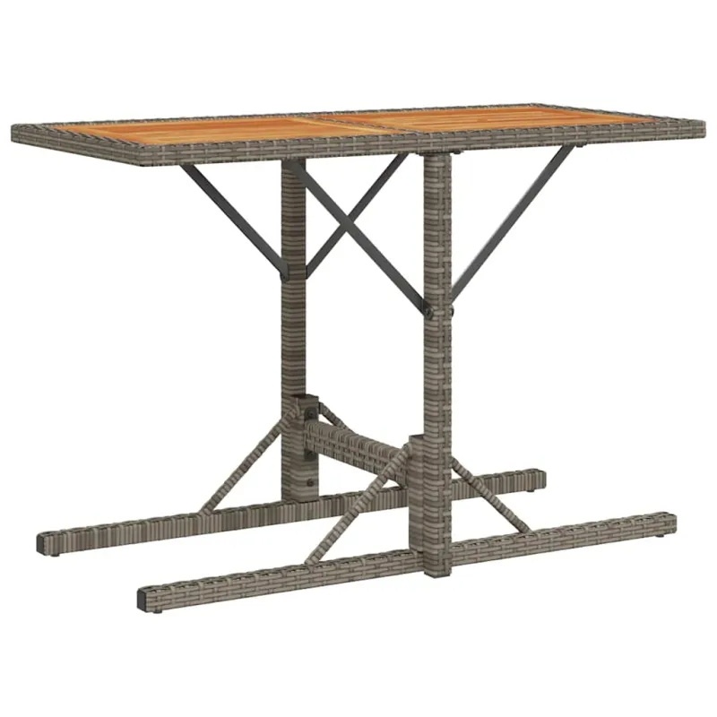 Bistro-Setti pehmusteilla, 3-os osat, harmaa, polyrattaniâ