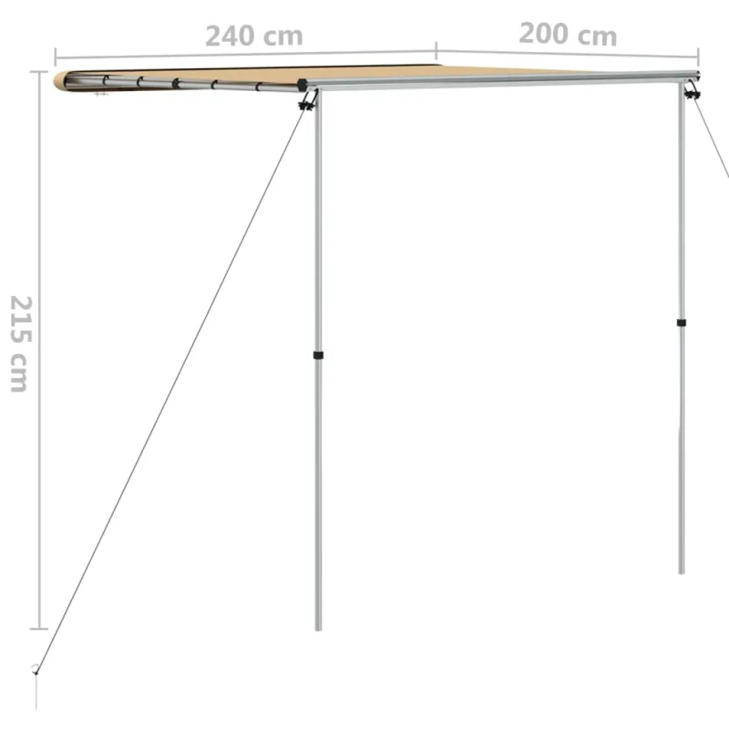 Markizė nameliui ant ratų, smėlio spalvos, 2,4x2x2,15m