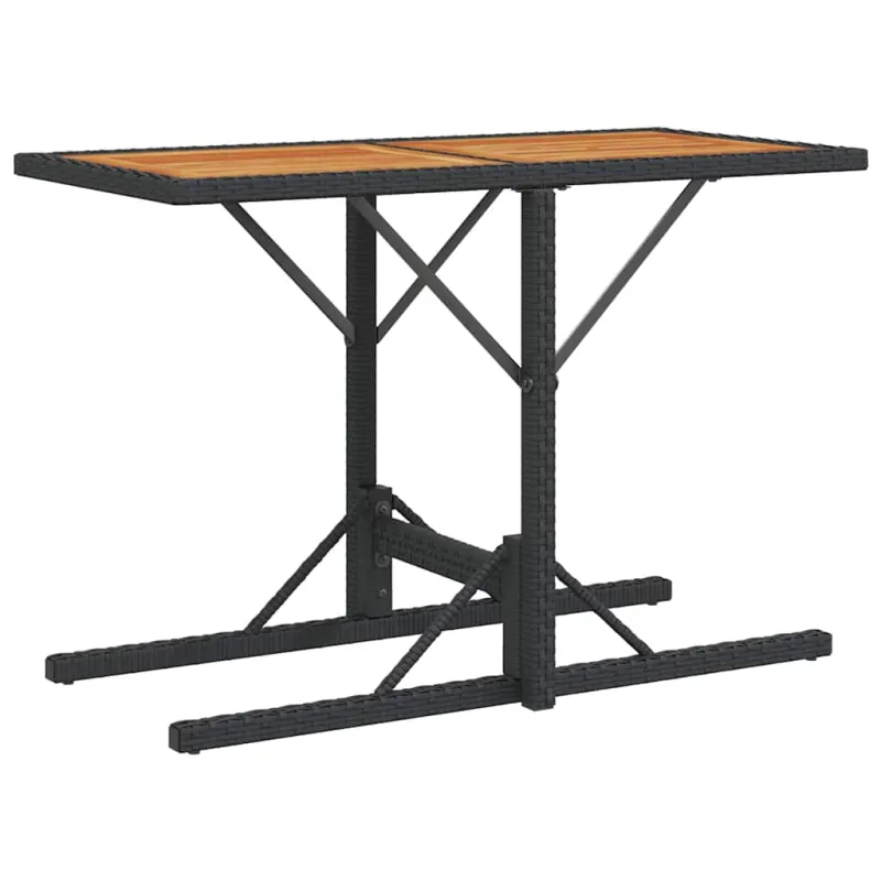 Bistro-Setti pehmusteilla, 3-os osat, musta, polyrattani