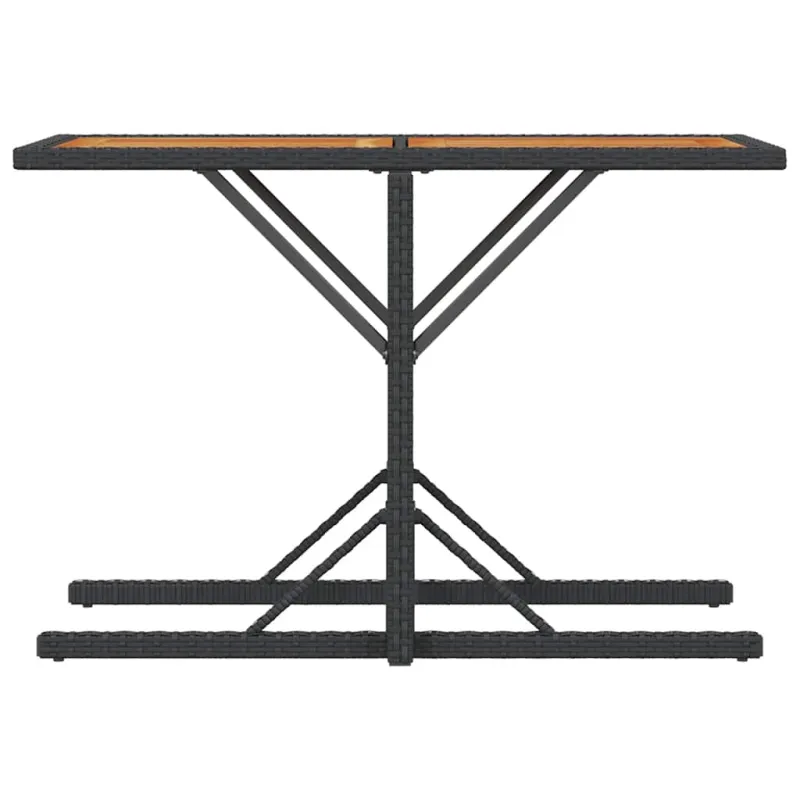 Bistro-Setti pehmusteilla, 3-os osat, musta, polyrattani