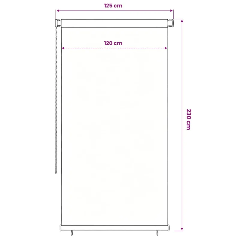 Lauko roletas, juodos spalvos, 120x230cm