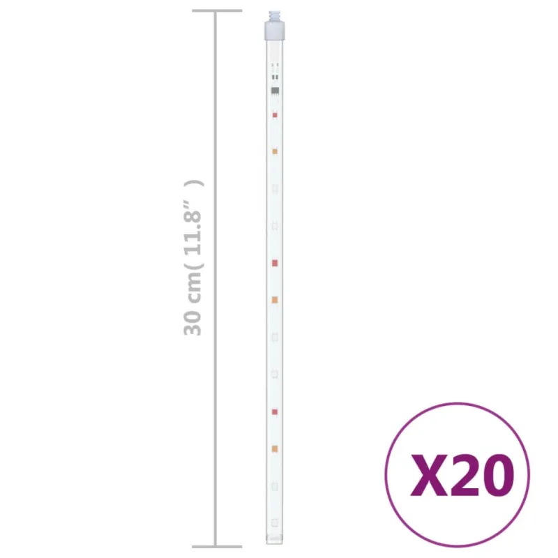 Girlianda meteorų lietus, 20vnt., 30cm, 480 spalvotų LED