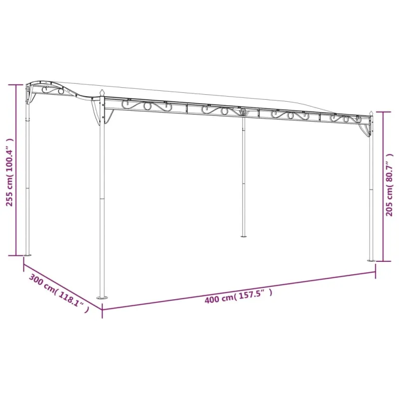 Stoginė, taupe spalvos, 4x3m, audinys ir plienas, 180g/m²