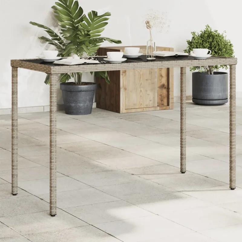 Lasipintainen pöytä, harmaa, 115x54x74cm, PE-rattaita