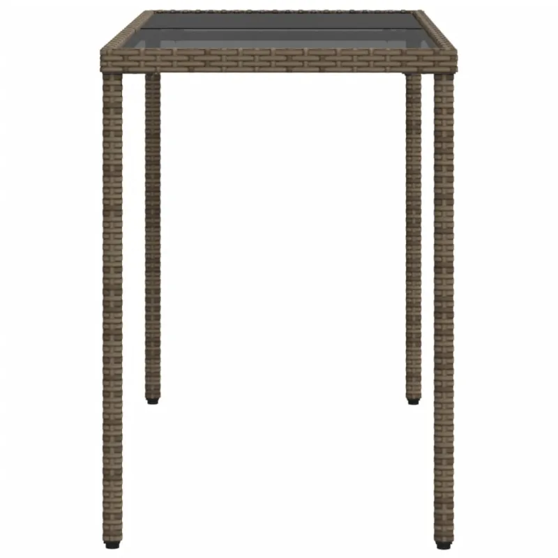 Lasipintainen pöytä, harmaa, 115x54x74cm, PE-rattaita