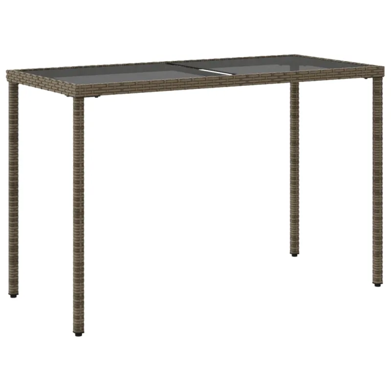 Lasipintainen pöytä, harmaa, 115x54x74cm, PE-rattaita
