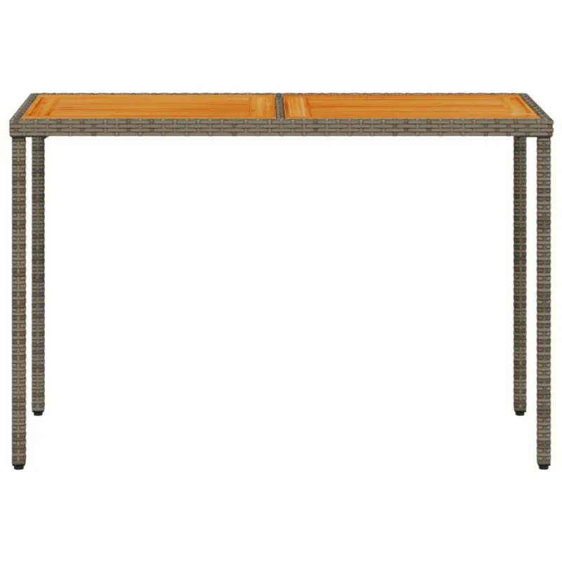 Akatsiapöytä, harmaa, 115x54x74cm, polyrattana pintaan