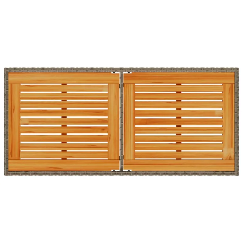 Akatsiapöytä, harmaa, 115x54x74cm, polyrattana pintaan