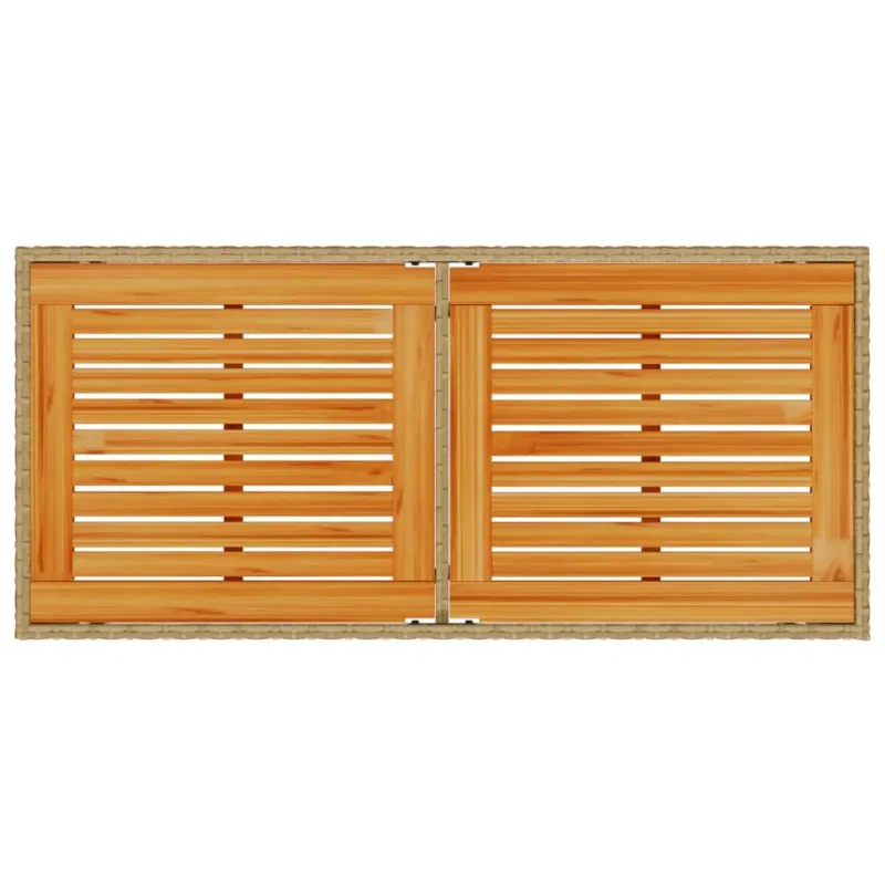 Akatsiapintainen pöytä, hiekanvärinen, 115x54x74cm, polyrattanaâ€™a