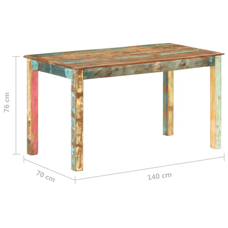 Valgomojo stalas, 140x70x76cm, perdirbtos medienos masyvas