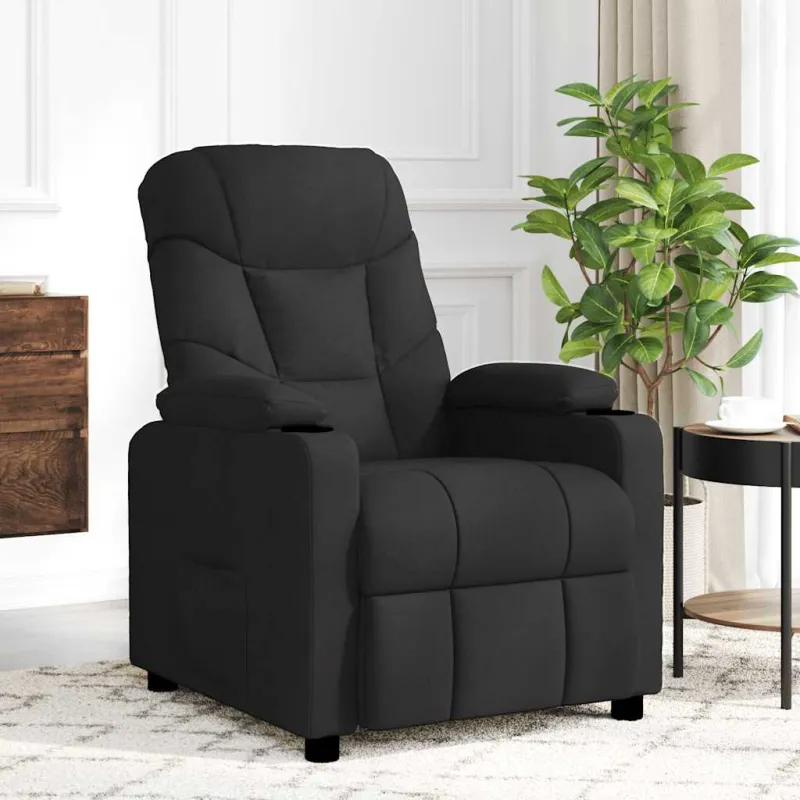 Masažinis krėslas, juodos spalvos, audinys