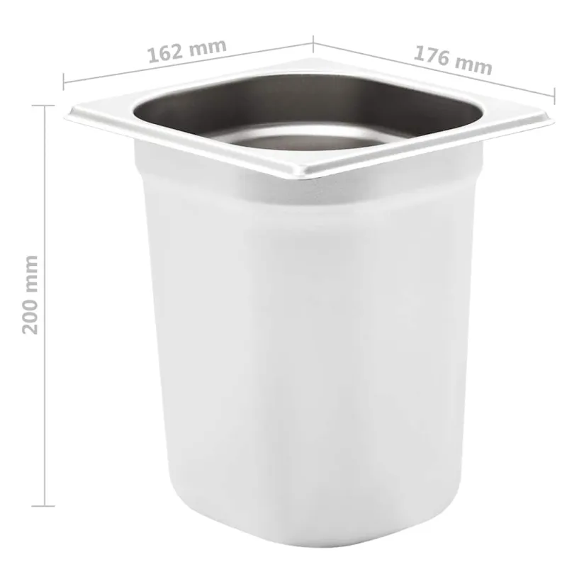 Gastronorm indai, 8 vnt., nerūdijantis plienas