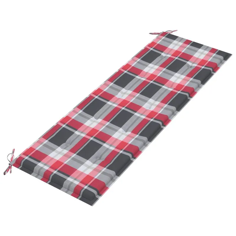 Sudedamas sodo suoliukas su pagalvėle, 159 cm, tikmedis