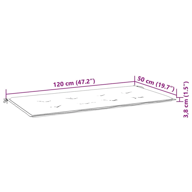 Sulankstomas sodo suoliukas su pagalvėle, 118cm, bambukas