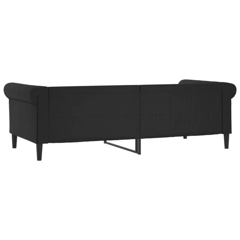 Sofa, juodos spalvos, 90x200cm, dirbtinė oda