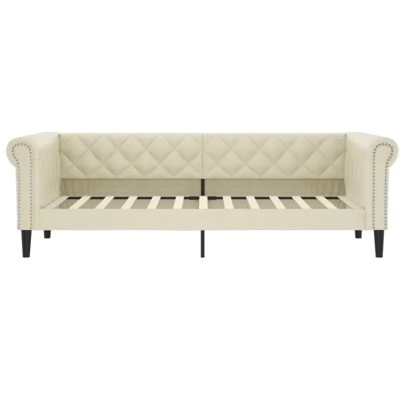 Sofa, kreminės spalvos, 80x200cm, dirbtinė oda