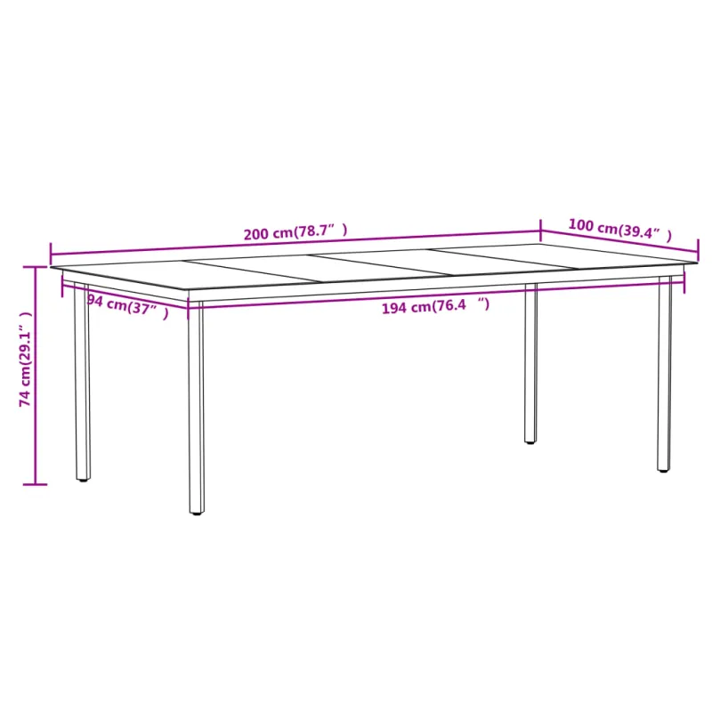 Sodo ruokailuryhmä, 9 osaa, musta