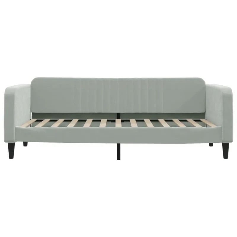 Sofa, šviesiai pilkos spalvos, 90x200cm, aksomas