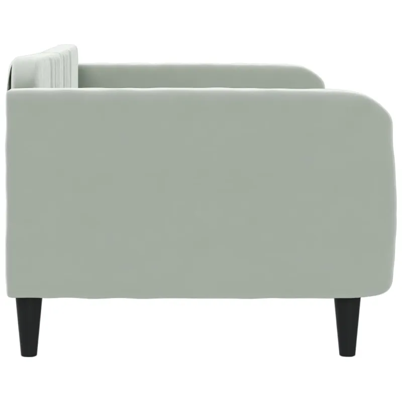 Sofa, šviesiai pilkos spalvos, 90x200cm, aksomas