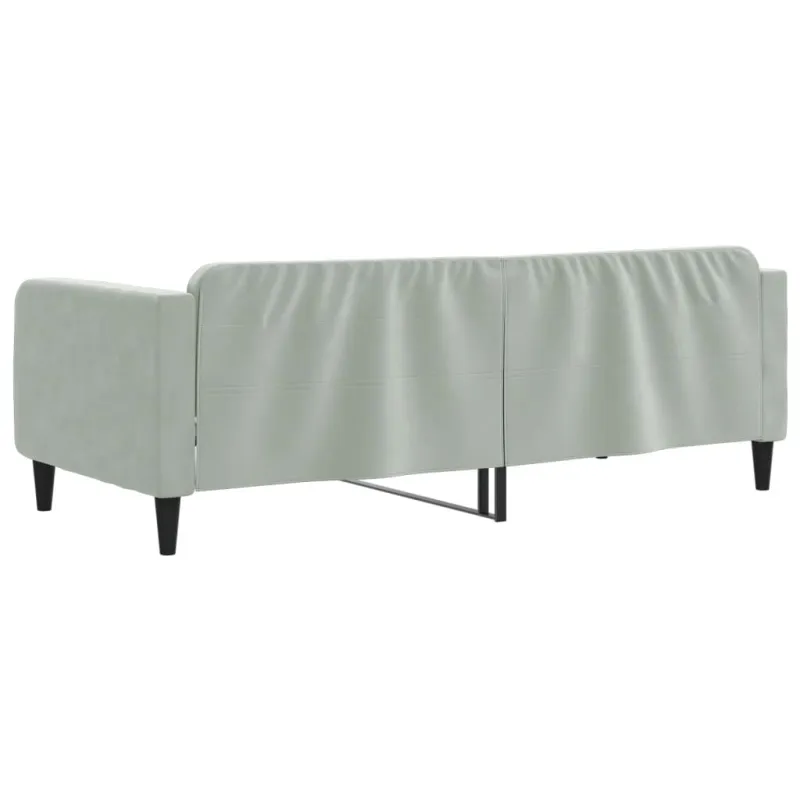 Sofa, šviesiai pilkos spalvos, 90x200cm, aksomas