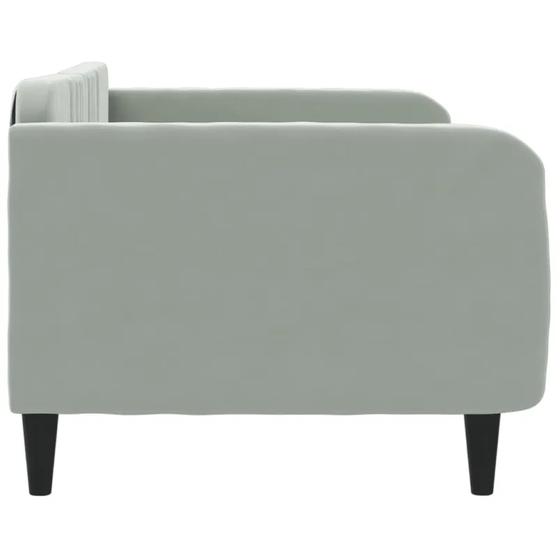 Sofa, šviesiai pilkos spalvos, 90x190cm, aksomas