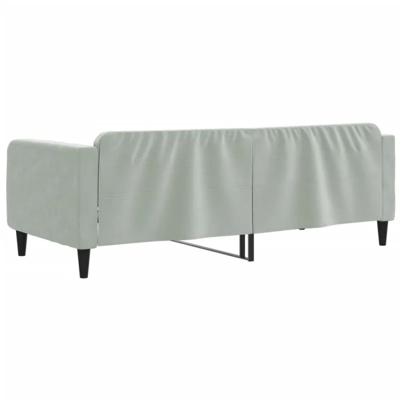 Sofa, šviesiai pilkos spalvos, 90x190cm, aksomas